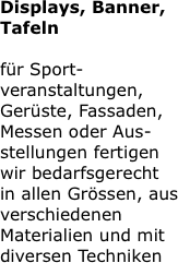 Displays, Banner, Tafeln