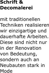 Schrift & Decomalerei