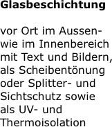 Glasbeschichtung