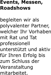 Events, Messen, Roadshows